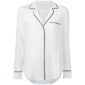 Equipment Pajama Style Piped Silk Shirt